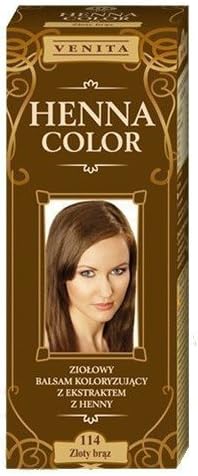 Henna Color 114 Gold Brown Hair Balm Hair Color Ecological Effect Of Natural Hair Dye Hen, – 17.92