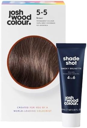 Josh Wood Permanent Colour 5.5 and Smoky Brunette Shade Shot 4 to 6 Bundle – Striking Permanent Colour with Shine Complex, 100% Grey Coverage, Ammonia Free, Kind to Hair Ingredients, – 19.00