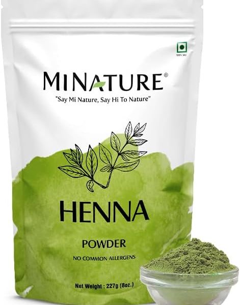 mi nature Henna Powder (LAWSONIA INERMIS)/100% Pure, Natural and Organic (227g/(1/2 lb)/8 ounces) – Resealable Zip Lock Pouch, – 8.99