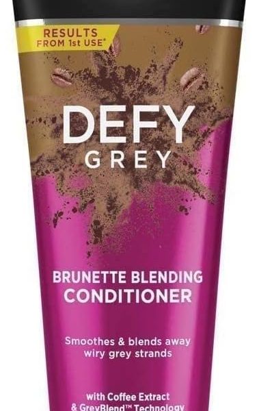John Frieda Defy Grey Brunette Blending Conditioner 250 ml, Disguise and Hide Grey Hair, Colour-Depositing Conditioner for Brown Hair, Grey Hair Coverage, – 7.63