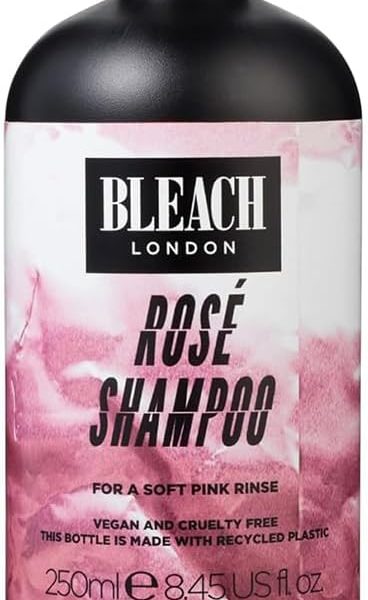 Bleach London Rose Shampoo – Vegan & PETA-Approved Soft Pink Toning Formula, for Bleached Hair, Colour Depositing, Eliminates Blue Dye – Paraben & Silicone Free – (250 ml), – 8.50