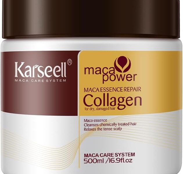 Karseell Collagen Hair Mask Maca Power Deep Repair Conditioning Argan Oil Collagen Hair Mask Essence for Dry Damaged Hair All Hair Types 16.90 oz 500ml, – 29.99