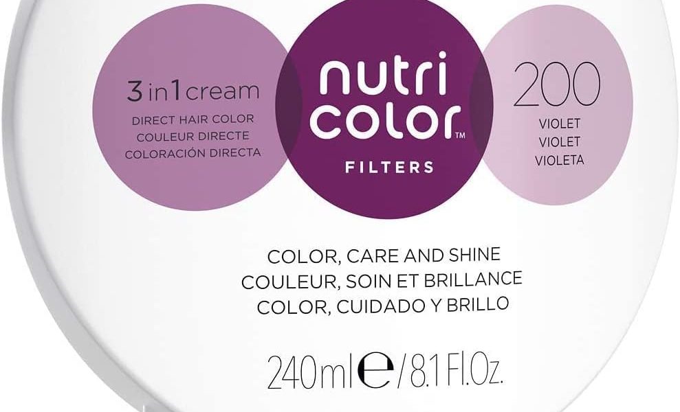 REVLON PROFESSIONAL NUTRI COLOR FILTERS, Bright Semi-Permanent Direct Hair Dye, 200 Violet, 240 Ml, – 14.34