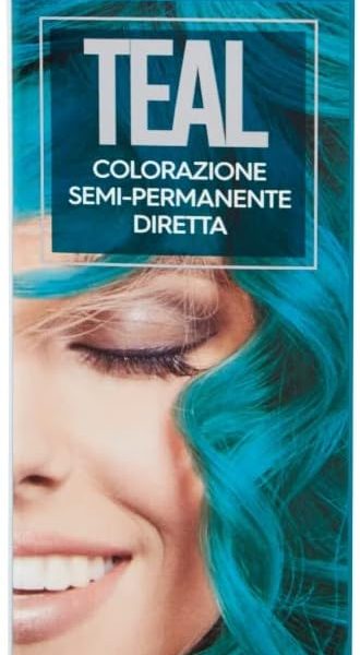 Vitalcare | Vivid – Professional Semi-Permanent Coloring, Hair Color Dye, Direct Hair Dye, Duration Up to 20 Washes, Soft, Hydrated and Luminous Hair, Teal Color, – 8.99