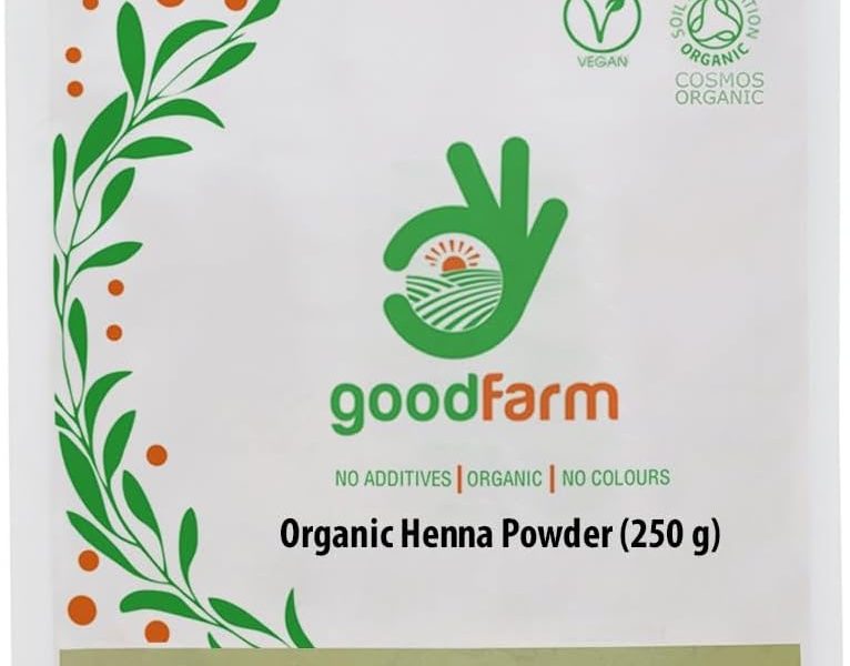 goodFarm Organic Henna Powder 250g – Organic Vegetal Hair Colour, Cruelty-Free, Natural Henna, Free-from Additives, Natural Conditioner, – 7.95