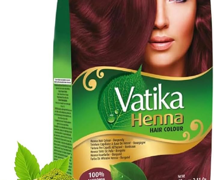 Vatika Naturals Henna Burgundy Hair Colours – 60g (6 x 10g Sachets), Natural & Nourishing Hair Dye, 100% Ammonia Free, For Vibrant Color, Shine, & Coverage, – 6.00