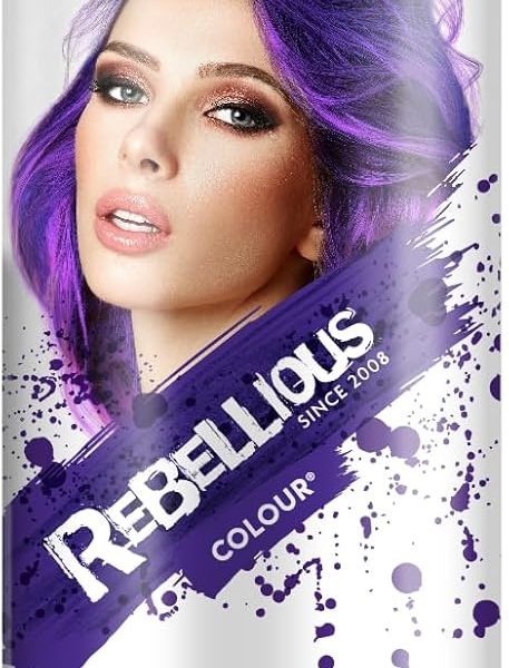 Rebellious Colours Vegan Semi Permanent Hair Dye Colour 100ml (Purple Fury), – 7.98