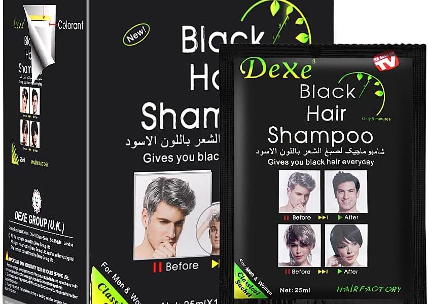 YUOLITA 10 PCS Dexe Black Hair Dye Shampoo for Men Women, Instant Hair Dye Natural Hair Natural Ingredients Simple to Use Lasts 30 Days Hair Shampoo Great Choice for Woman & Man-250ML, – 7.49