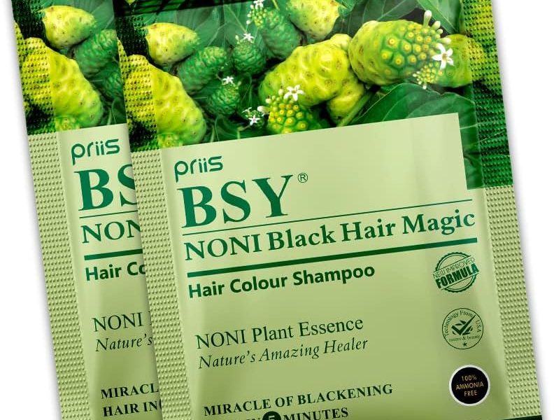 BSY Noni Black Hair Magic Hair color shampoo (20ml x 10 Sachets)| Ammonia Free Hair Colour for men|Natural Black Permanent Hair Dye Shampoo for women| Noni Fruit Hair Dye| 5 Minutes Hair Colour, – 15.82