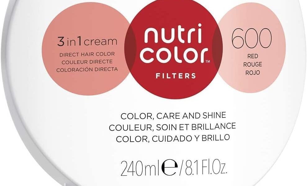 REVLON PROFESSIONAL Nutri Color Filters, Bright Semi-Permanent Direct Hair Dye, 600 Red, 240 ml, – 14.12
