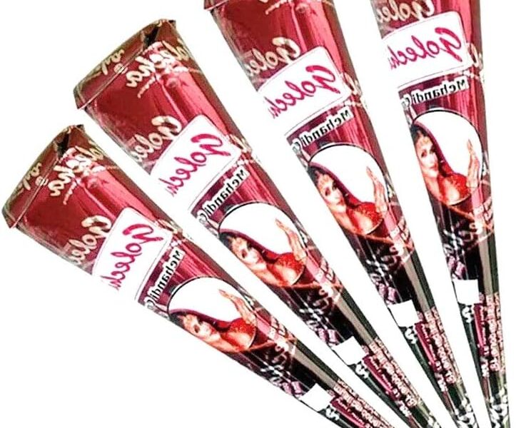 4 x Golecha Henna Cones, Reddish Brown, 125 g, – 7.53