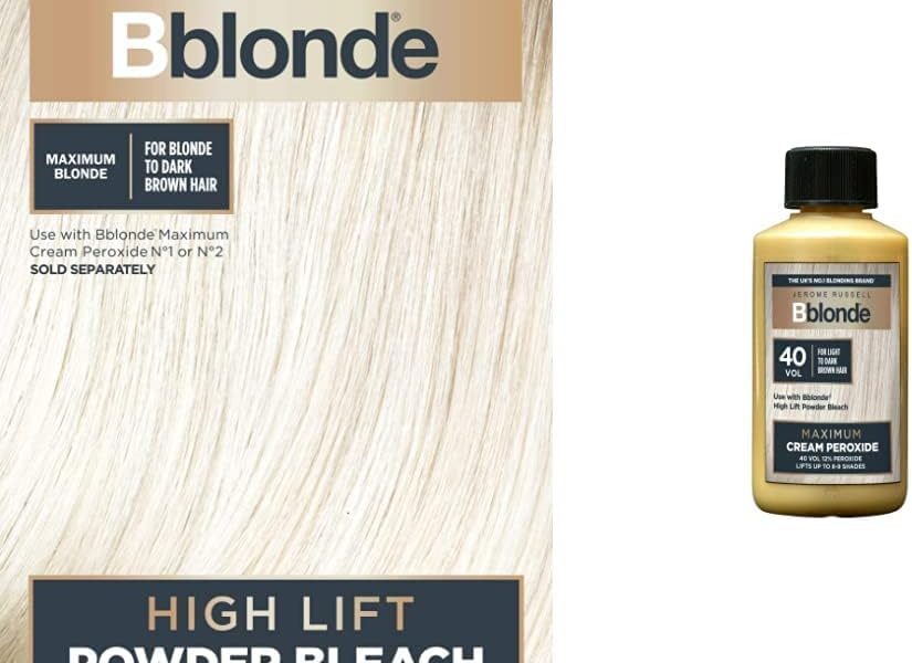 Jerome Russell Bblonde High Lift Powder Bleach & Jerome Russell Bblonde Maximum Lift Cream Peroxide 40 Vol, –