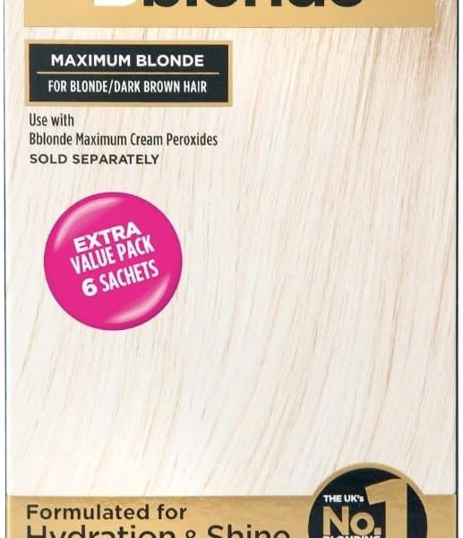 Jerome Russell Bblonde High Lift Bleach Powder – Hair Bleach for Blonde to Dark Brown Hair Colour with Mineral Oils for Hair Care, Blonde Hair Dye Lifts 6-9 Shades, Pack of 6 Sachets inside (6 X 25g), – 5.94