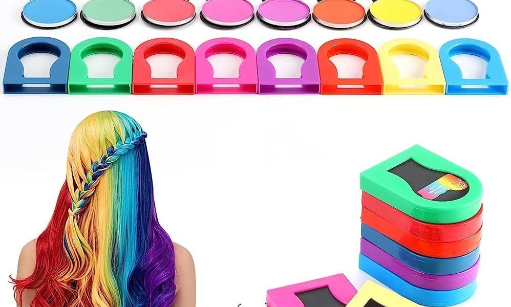Kasoud Hair Chalk Dye, 8PCS Hair Chalk for Girls, Portable Temporary Bright Hair, 8 Colors Dye, DIY Washable Temporary Hair Chalk for Halloween Cosplay Makeup Birthday Party DIY Children’s Day, – 5.82