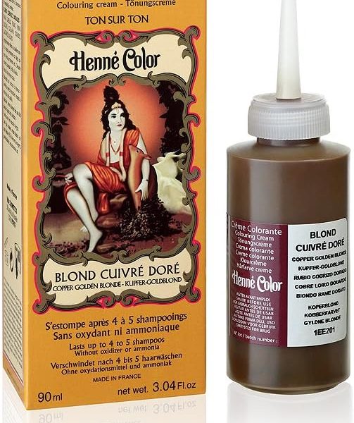 Henne Color Copper Gold Blonde Henna Hair Colouring Cream 90 ml, – 5.82