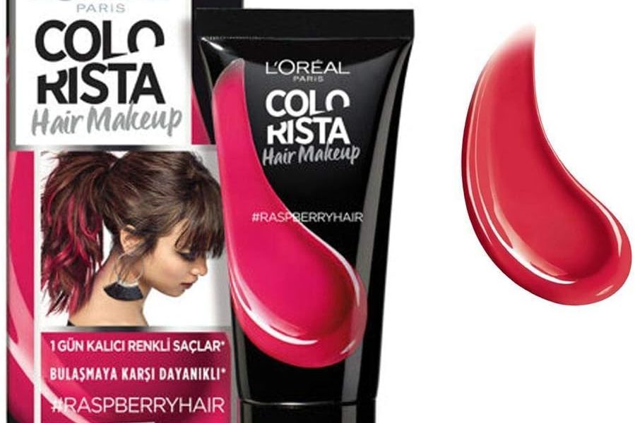 Colorista Hair Makeup Temporary Brunette Hair Colour, Raspberry Pink, –