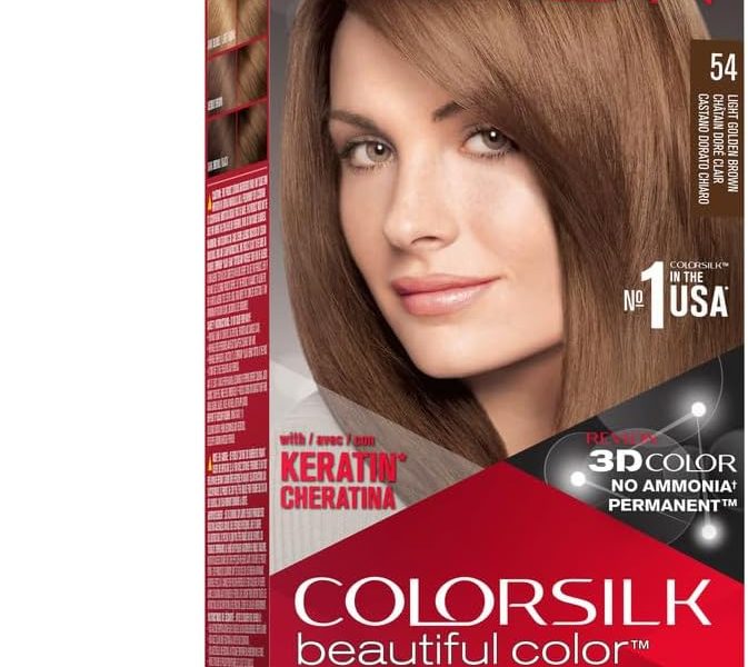 Revlon colorsilk Beautiful Color, 54 Light Golden Brown, 1 Count (Pack of 1), – 7.99