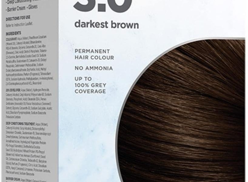 Jerome Russell ProColour Darkest Brown 3.0 Permanent Hair Colour  Ammonia Free Hair Dye for Full Grey Coverage, Shine & Colour Retention with Brazil Nut Oil, – 7.99