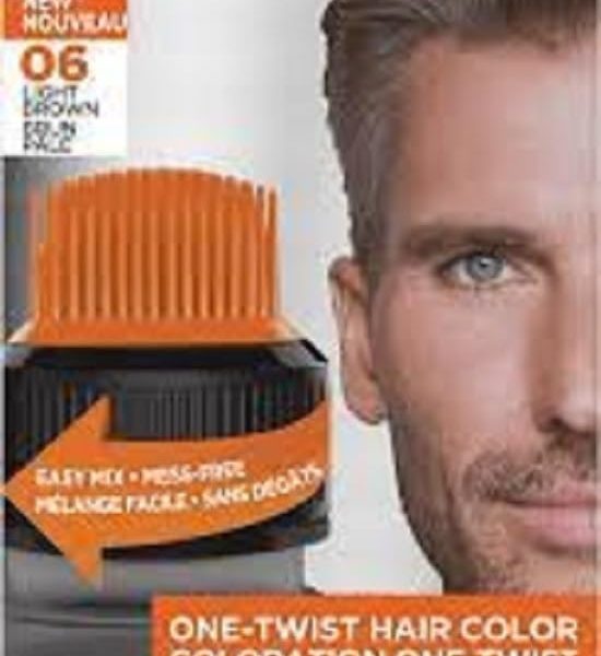 L’Oreal Paris Men Expert One Twist Hair Colour, Black Hair Dye For Men. Mens Hair Dye For Men Dying Hair To Cover Grey Hair, Gives Quick Natural Looking Results – 6 – Light Brown, – 24.75