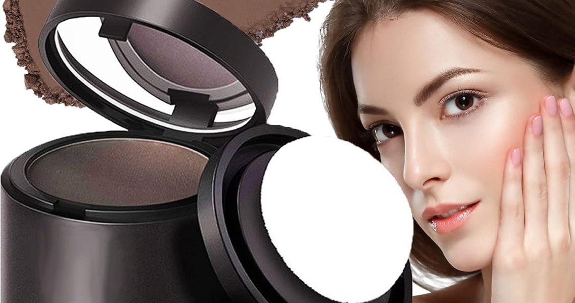 Instantly Hairline Powder – Root Touch Up – Quick Cover Grey Hair Root Concealer – Long Lasting Root Cover Up Hairline Powder Windproof Sweatproof Portable Nautral with Mirror & Puff (Dark Brown), – 7.29