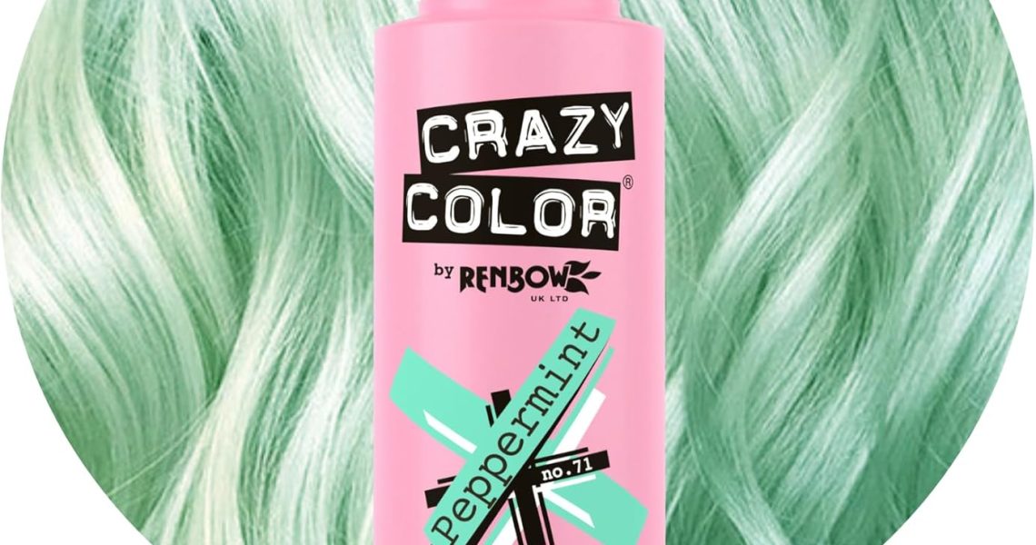Crazy Color Pastel Peppermint Semi-Permanent Hair Dye. Highly Pigmented Minty Green Conditioning & Oil Nourishing Vegan Formula | No Bleach or Ammonia | 100ml, – 4.12