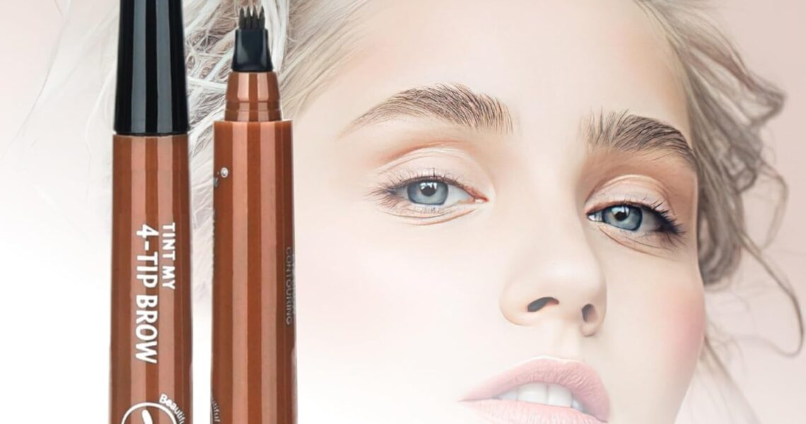 Magic Microblading Eyebrow Contouring Pencil – Microblading Eye Brow Contouring Pen – Precise Waterproof Brow Pen 4 Tipped Precise Waterproof With A Micro-Fork Tip ApplicatorLight, – 9.99