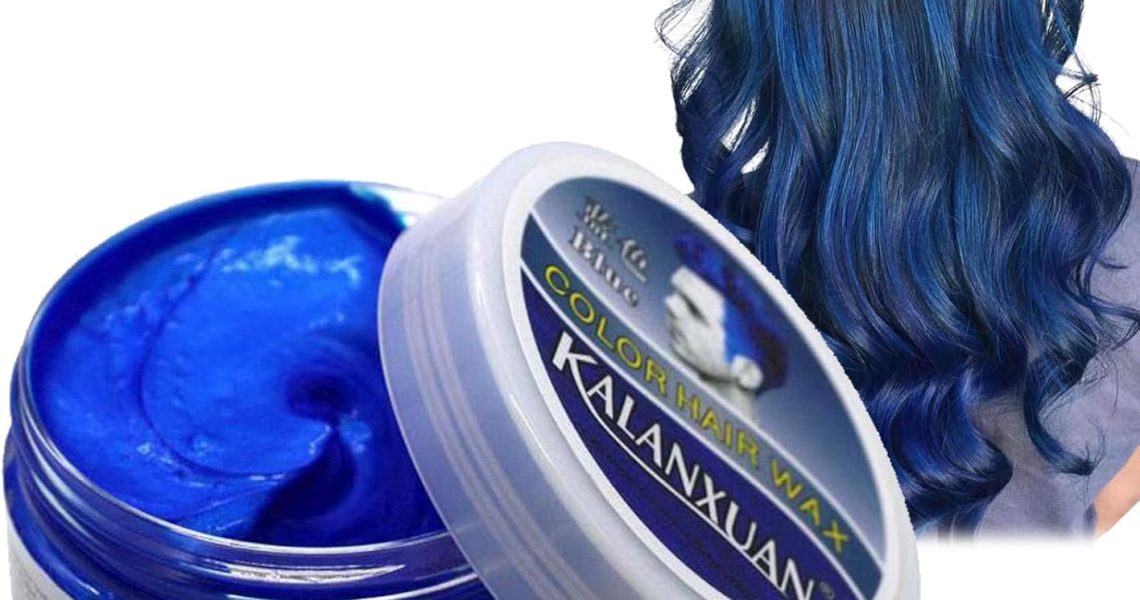 Hair Colour Wax,One-Time Temporary Blue Hair Dye,Blue Hair Spray Colour For Kids Men Women Easy Wash Out, Instant Styling Natural Matte Colour Hair Cream For Party,Cosplay,Nightclub,Halloween(Blue), –