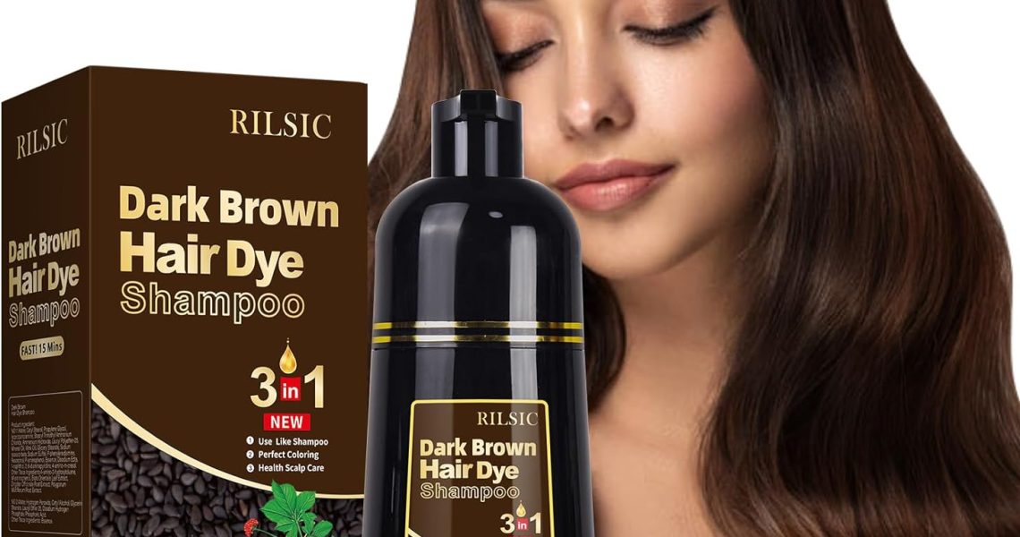 Hair Dye Shampoo for Grey Hair, 500ML Black Hair Dye 3 in 1, Instant Hair Colour Shampoo Black Hair Shampoo-Long Lasting – Hair Dye Hair Color Shampoo Coloring in Minutes for Women Men (Dark Brown), – 12.99