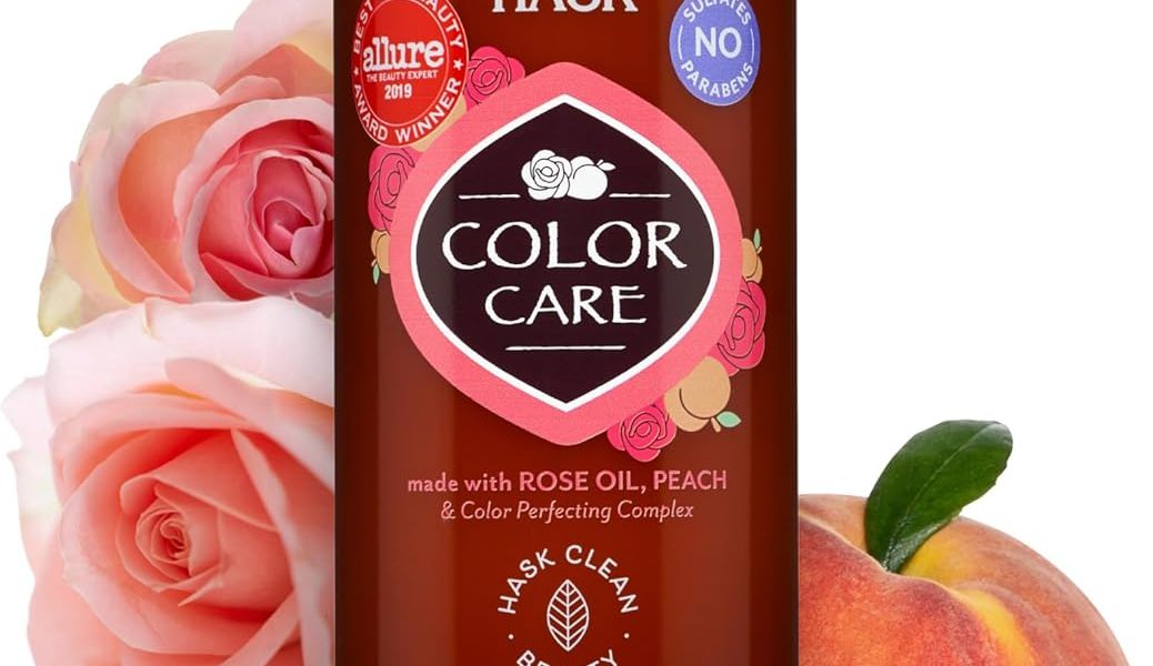 HASK Colour Care Colour Protection Conditioner, with Rose Oil + Peach for Colored Hair, vegan, colour safe, gluten-free, sulfate-free, paraben-free, cruelty-free – 1 355 mL Bottle, – 12.99