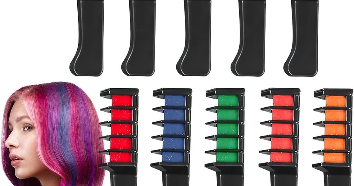 10 Colors Hair Chalk Combs, Hair Chalks for Girls Temporary Hair Color Chalk Comb Set for Halloween Makeup Birthday Washable DIY Children’s Day Non-Toxic Hair Coloring for Kids, –