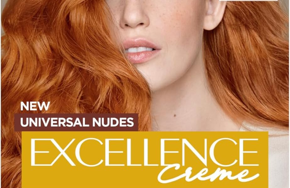 LOral Excellence Permanent Hair Dye Colouring Cream, 100% Grey Coverage, With Pro-Keratin, Ammonia-Free, Universal Nudes, 8UC Light Copper, – 10.97