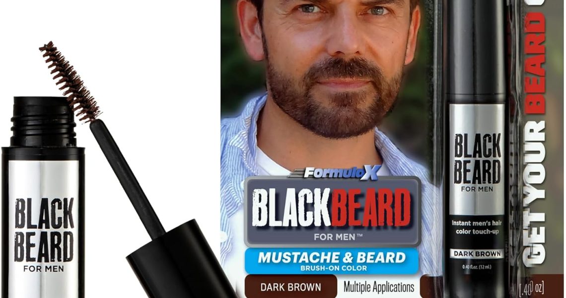 Blackbeard for Men – temporary brush on colour 12ml 0.40oz (Dark Brown, 1 Pack), – 12.99