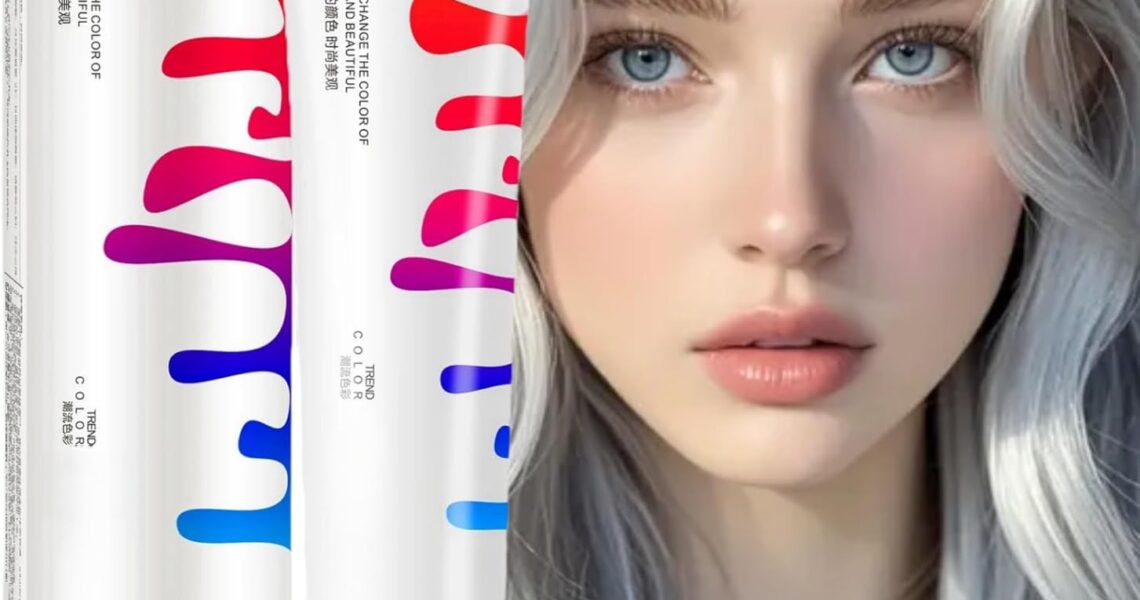 Silver Hair Dye,Natural Essence Extract Grey Hair Dye,Silver Hairs Dye Permanent,Sil-ver Gr-ey Dye Hair Permanent,Easy Color Sil-ver Hairs Dy-e,Long-Lasting Charm Grey Hairs D-ye for All Hairs Types, – 8.99
