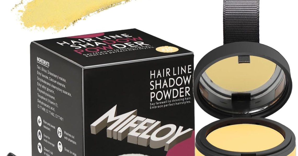 MIFELOY Root Cover Up Powder, Touch Up Hair Color for Grey, Roots Concealer for Beard Line Eyebrow, Instantly Coverage Dye for Thinning Grays Hairline, Shadow Conceals Hair Loss, Light Blonde, – 7.99
