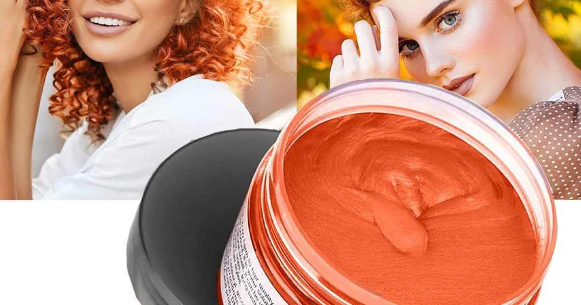 Unisex Hair Wax Color Dye Styling Cream Mud, Temporary Hair Color Wax Natural Hairstyle Pomade, Washable Temporary, Hair dye Suitable for Parties, Role Playing and Christmas (Orange), – 8.99