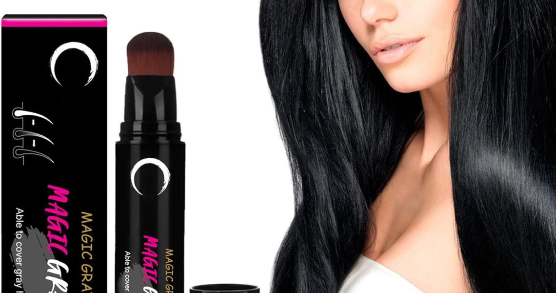 Disposable Hair Root Cover Up – Instant White Hair Coverage Hair Color Pen Stick For Women MenWindproof & SweatproofInstantly Conceals Hair Loss And Fills In Receding Hairlines(Black Brown), – 6.39