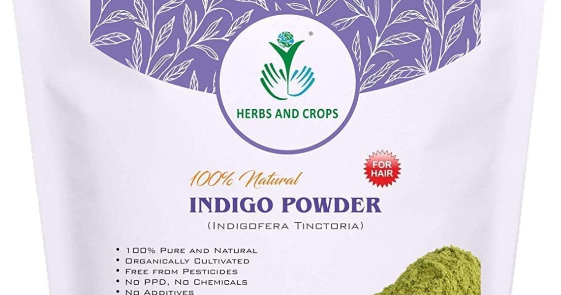 Herbs And Crops Pure Natural Organically Grown Indigo Powder- For Hair (227G (1/2 Lb) 8 Ounces), – 7.99