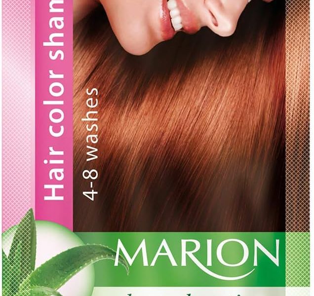 Marion Hair Color Shampoo in Sachet Lasting 4 to 8 Washes Aloe and Keratin – 95 Medium Chestnut, – 8.32