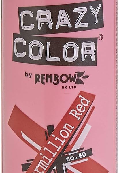 Renbow Crazy Color Semi Permanent Hair Color Cream Vermillion Red No.40 100ml, – 5.75