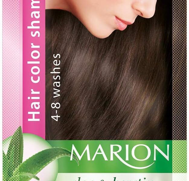Marion Hair Dye Shampoo Bag Semi-Permanent Colour 4 to 8 Washes with Aloe and Keratin, – 2.88