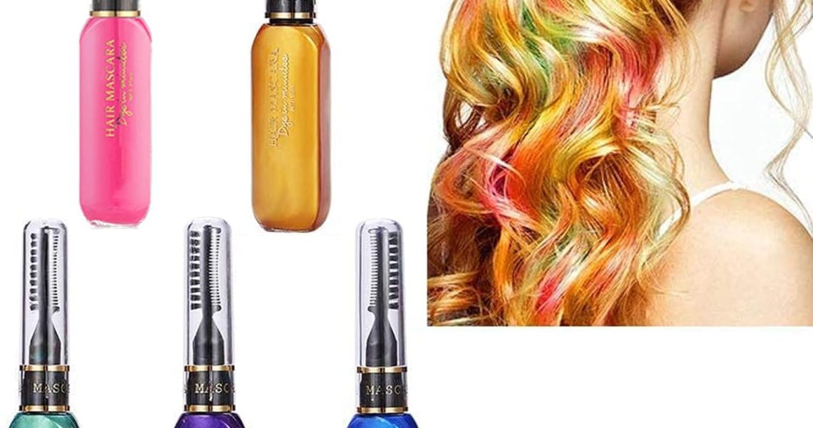 Hair Chalks For Girls,Hair Chalk,Temporary Hair Colour Spray, Hair Mascara,Coloured Hairspray For Kids,Wash In Wash Out Hair Colour,Wash Out Hair Dye For Kids, Blue Green Purple Orange Pink (5PCS), –