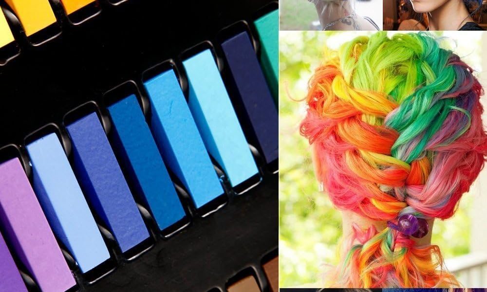 E FAST CE4 12 Color DIY Hair Chalk Temporary Hair Color Pastel Hair Dye Set Non-toxic, – 2.91