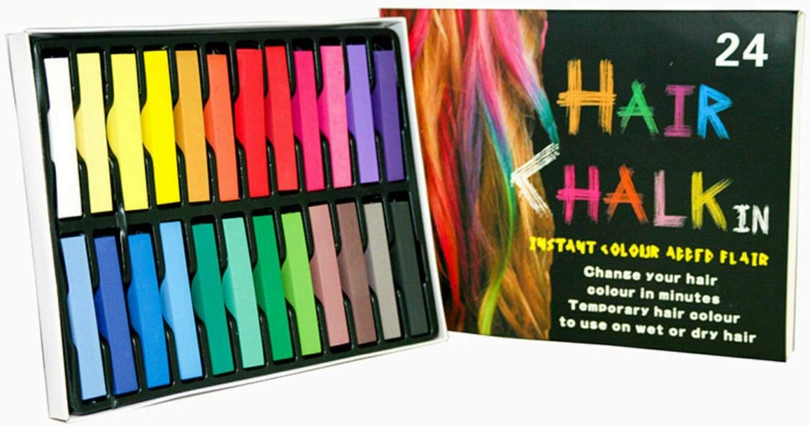Hair Chalk, 24 Colors Set Non-Toxic Temporary Hair Color Chalk Dye Soft Pastels for Women and Girls Hair, – 6.49