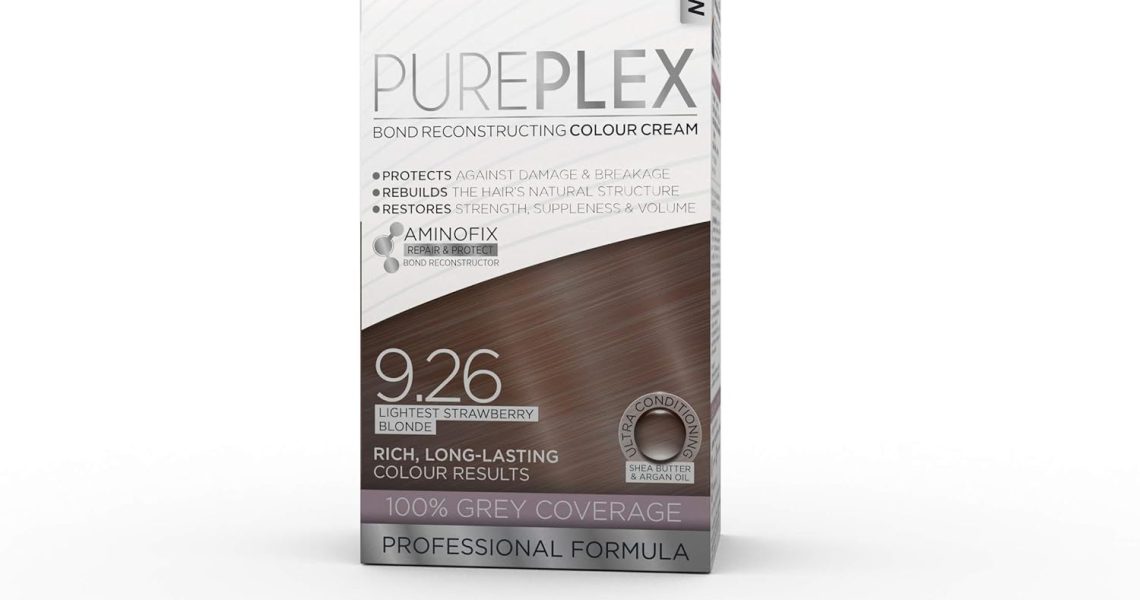 Knight & Wilson PurePlex Lightest Strawberry Blonde Permanent Hair Colour Dye. Protect, Restore and Nourish with Aminofix. 9.26 Strawberry Blonde. 100% Grey Coverage., –