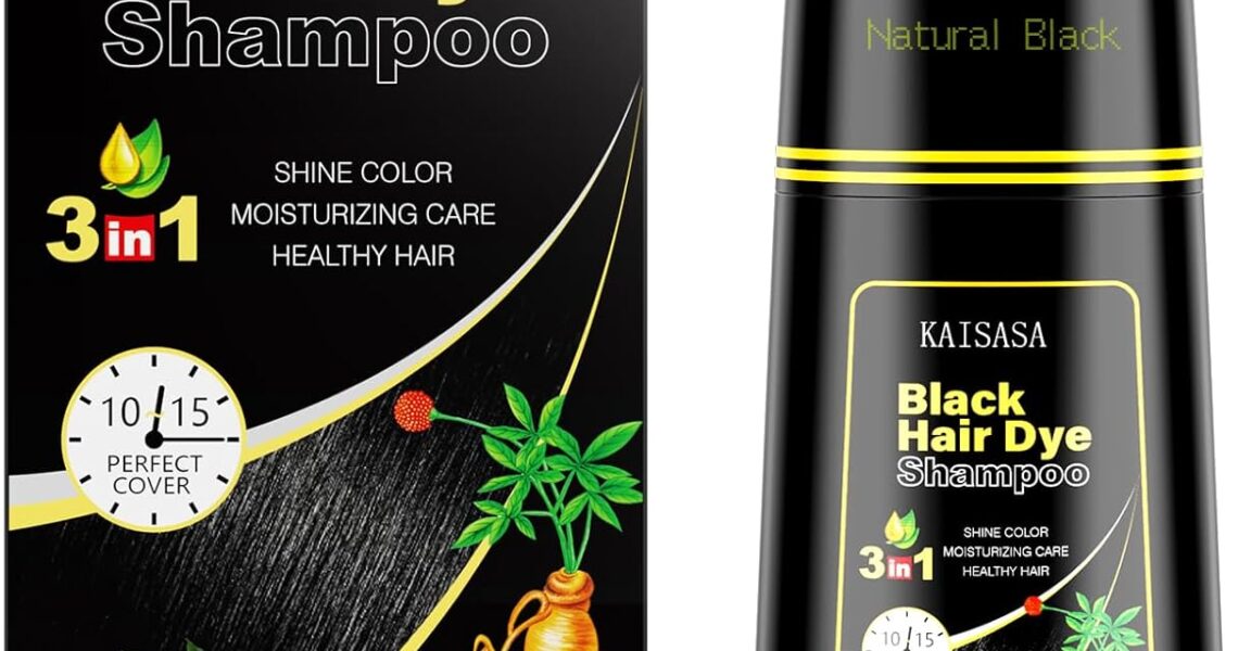 Black Hair Dye Shampoo 3 in 1 for Gray Hair, Hair Colour Shampoo for Women Men Grey Hair Coverage (500 ml), – 15.99