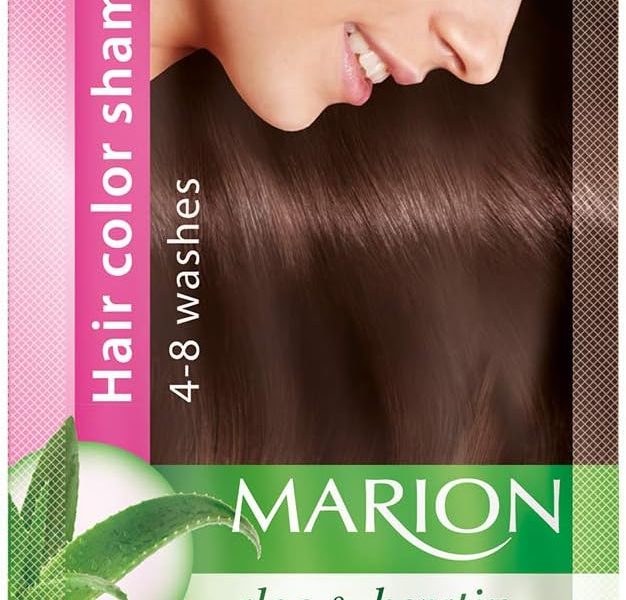 Marion Hair Dye Shampoo Bag Semi-Permanent Colour 4 to 8 Washes with Aloe and Keratin, – 2.81