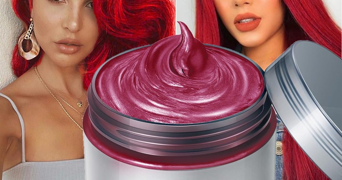 Temporary Hair Wax Colour, Hair Spray Temporary, Red Hair Wax Hair Style Dye Mud, Red hair dye, Natural Ingredients Washable Hair Styling Cream for Men Women Coloring Wax 100g /3.52 Oz, – 6.99