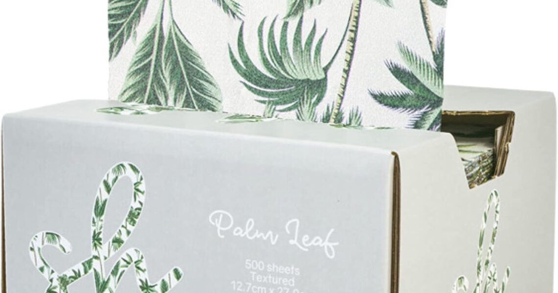 Simply Hair Extra Wide Pop-Up Hair Foil for Highlighting & Balayage | Pre-Cut & Pre-Folded 500 Embossed Sheets, 12.7cm x 27.9cm | Hairdressing Foil for Professional Colouring  Palm Print Design, – 18.99