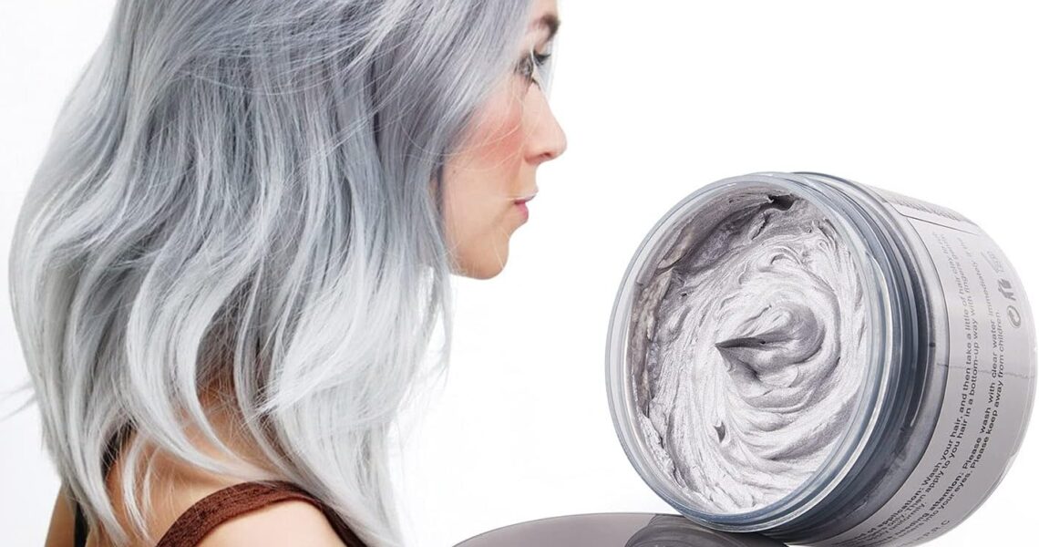 Hair Colour Wax, Temporary Hair Dye Wax 120g, Natural Matte Hairstyle Washable Hair Wax for Party, Cosplay, Halloween, Christmas (Gray), – 7.99