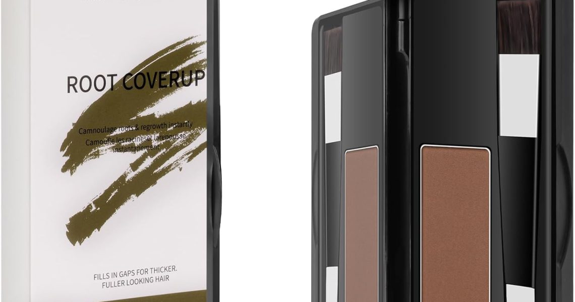Hair Root Cover Up Powder, Instantly Hairline Powder, Hair Root Touch up Powder with Two-Ended Brush and Mirrored Compact, Waterproof Hairline Powder for Men Women (Dark Brown), – 5.99